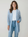 Cardigan Lungo Traforato in 100% Cotone Leggero