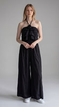 Completo Estivo Top a Fascia con Volant e Pantalone a Palazzo