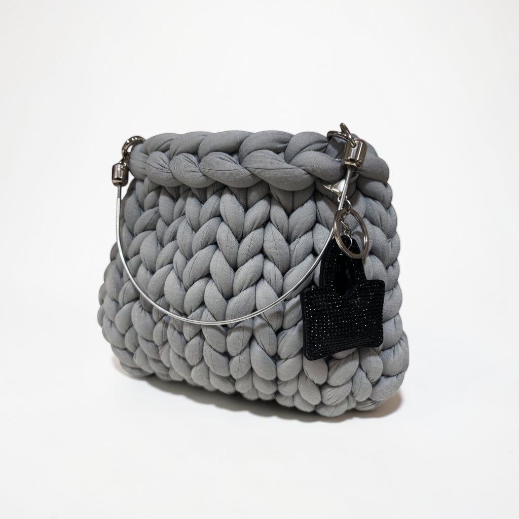 Chunky bag grey stone