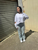 Glitter lapel jeans denim chiaro taglio slim