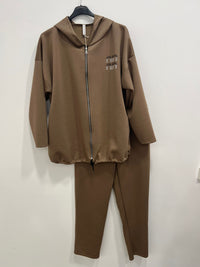 Tuta zip stile miu con cappuccio