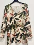 Blusa fiorata in lana d'angora