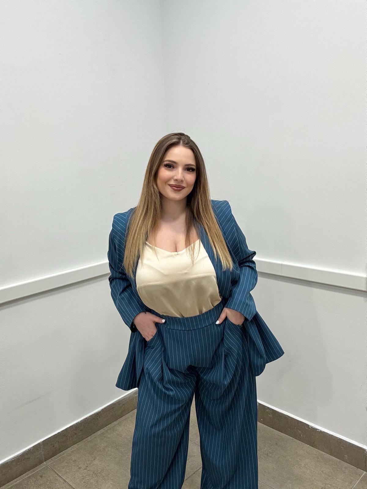 Tailleur gessato foderato