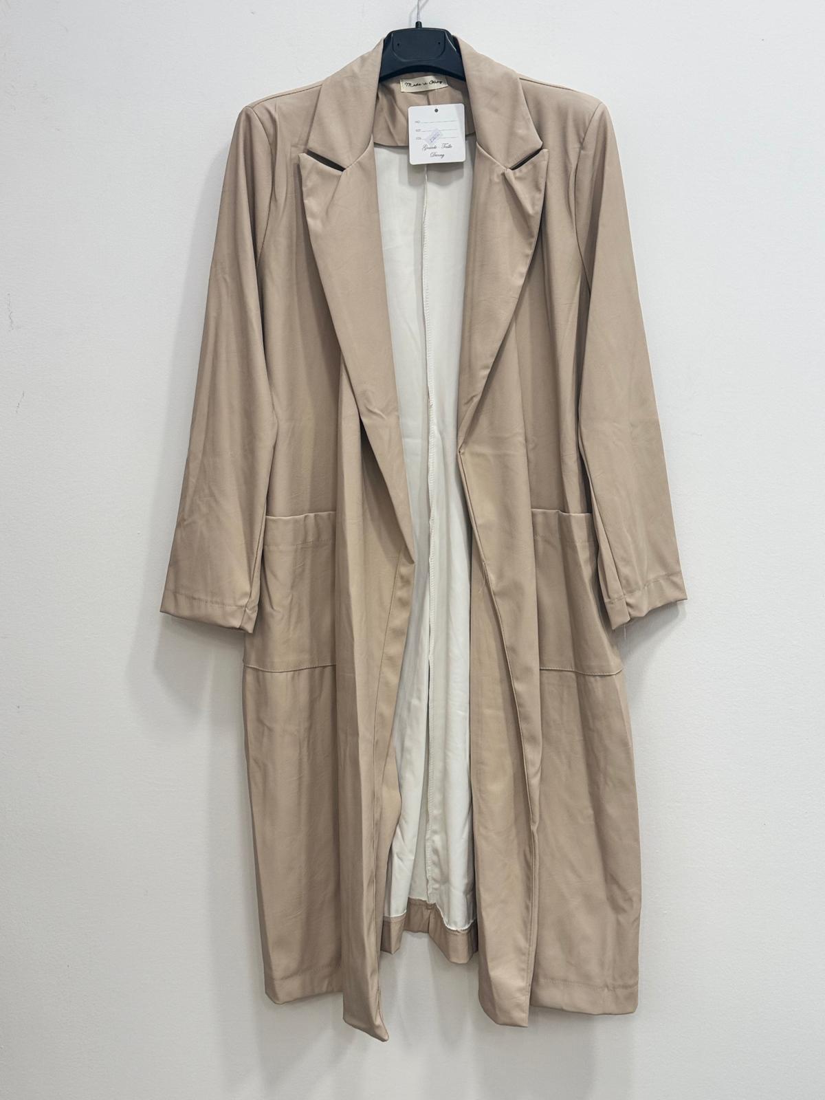 Cappotto ecopelle lungo