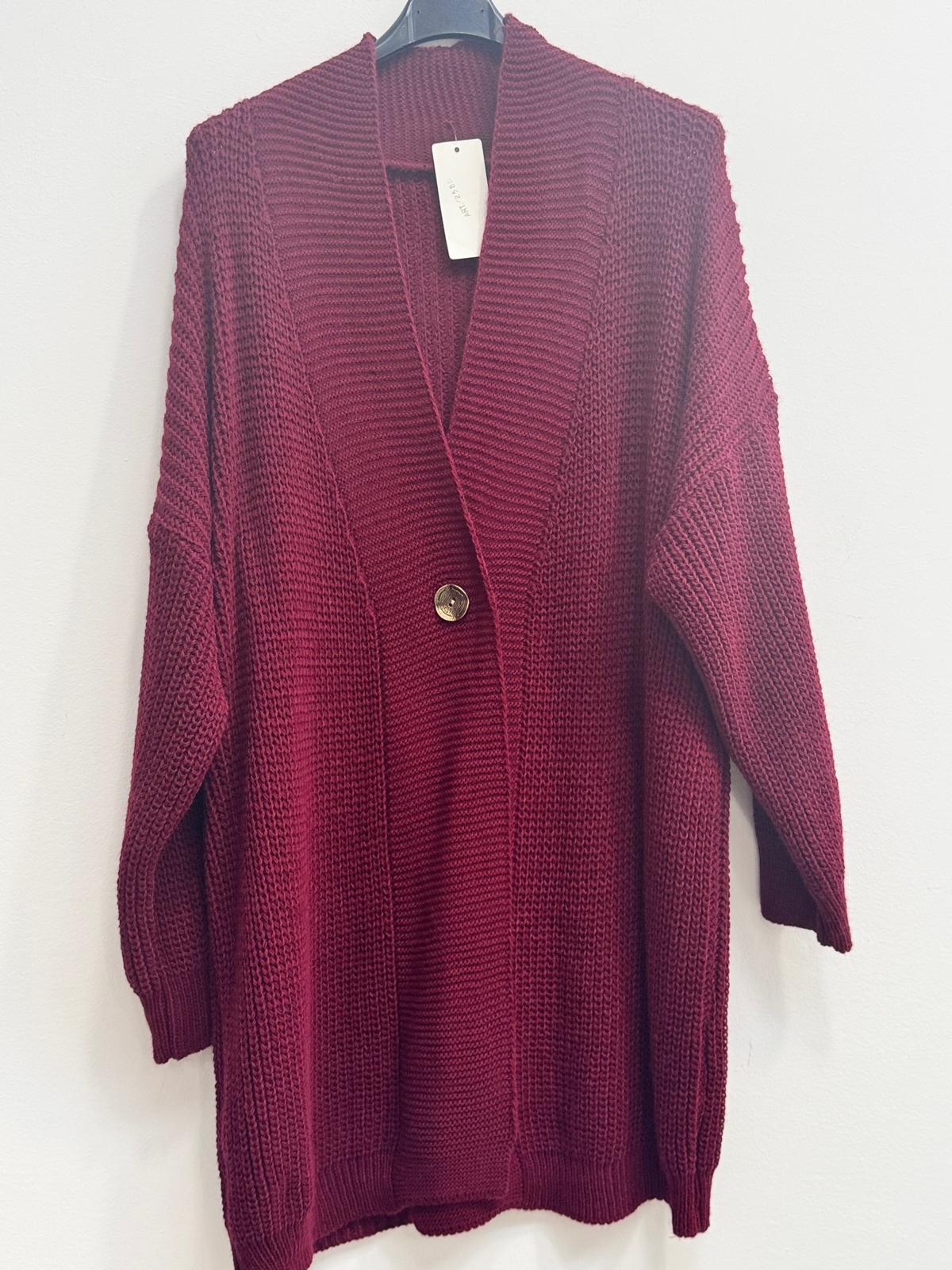 Cardigan bottone stile ottone