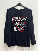 Blusa girocollo segui il tuo cuore