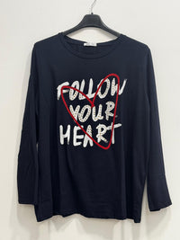 Blusa girocollo segui il tuo cuore