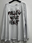 Blusa girocollo segui il tuo cuore