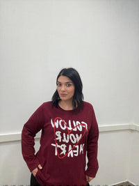 Blusa girocollo segui il tuo cuore