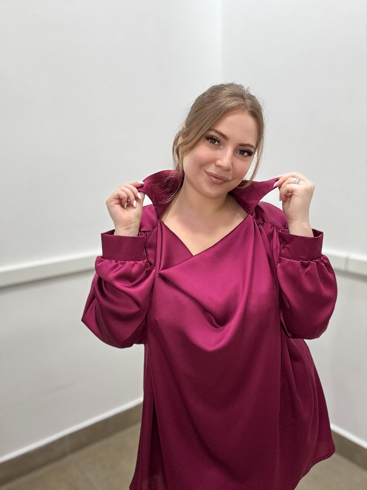 Blusa raso collo sciallato