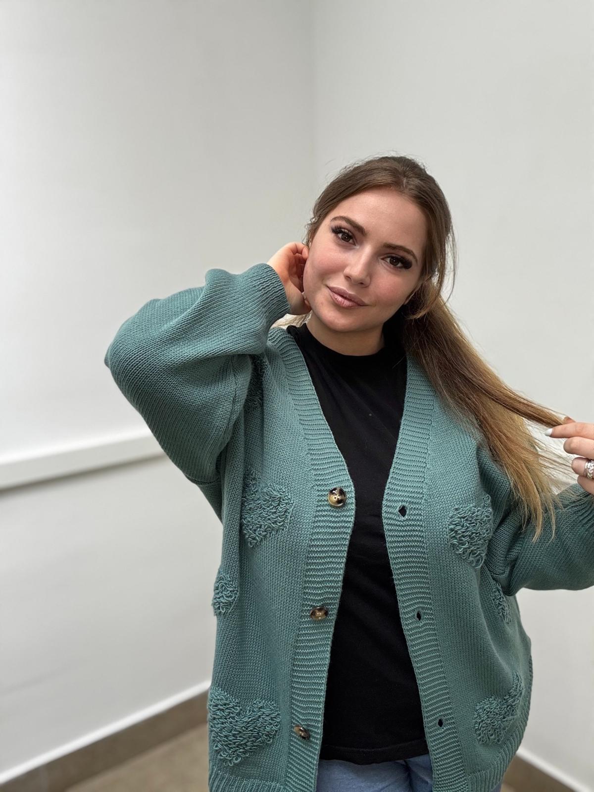 Cardigan cuore 3d