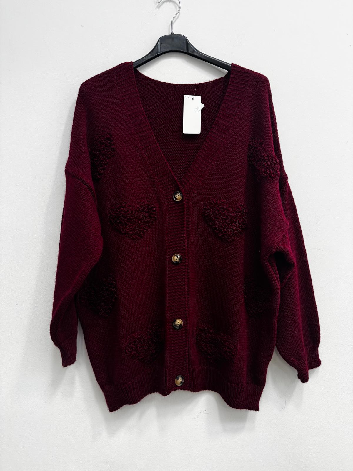 Cardigan cuore 3d