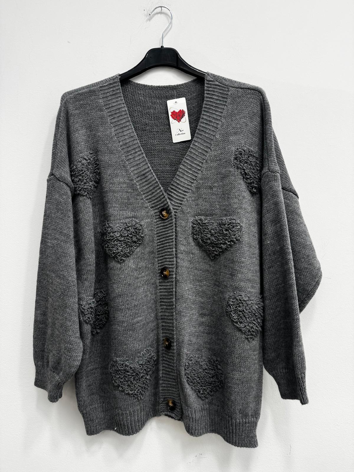 Cardigan cuore 3d