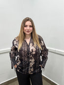 Blusa lurex fiorata