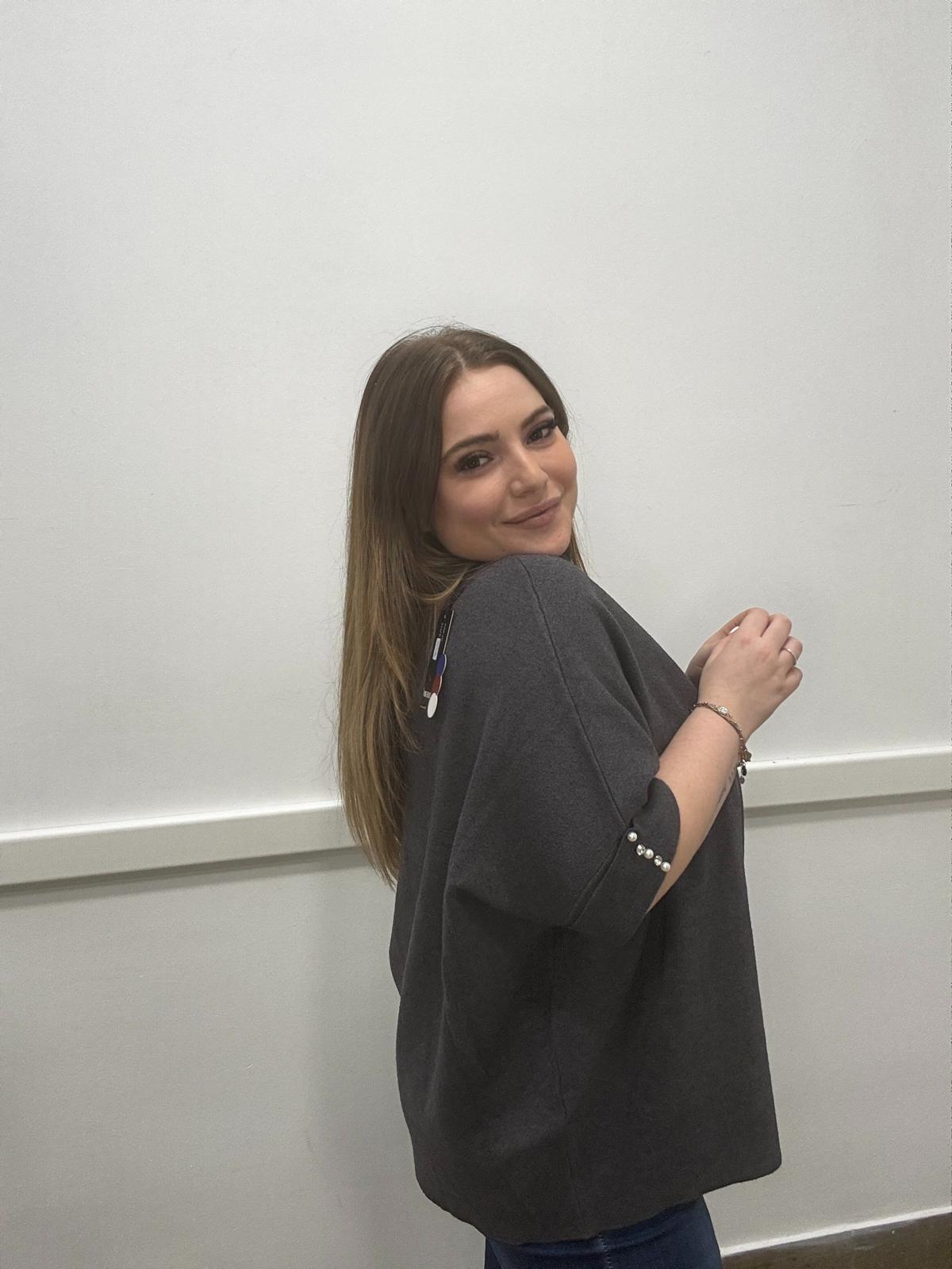 Maglione morbido in modal con perle