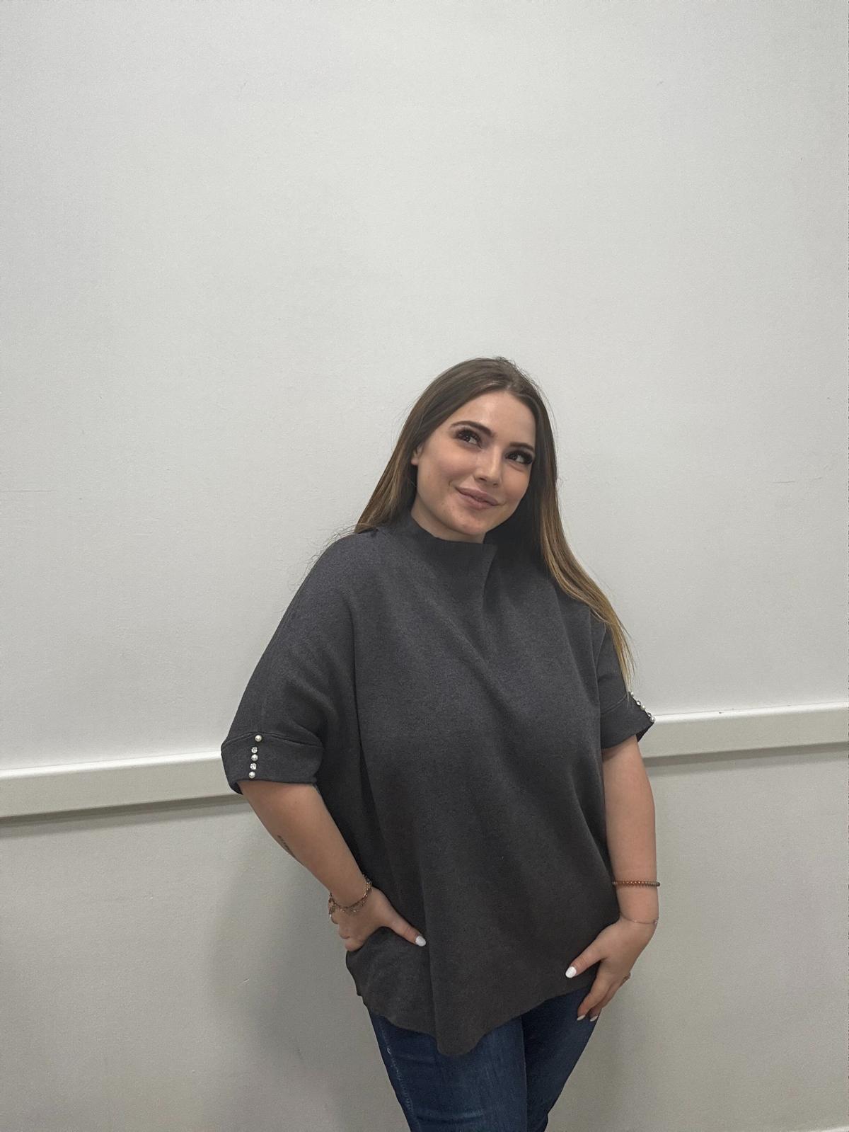 Maglione morbido in modal con perle