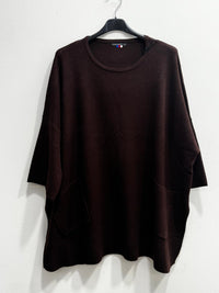 Blusa morbida modal con tasche