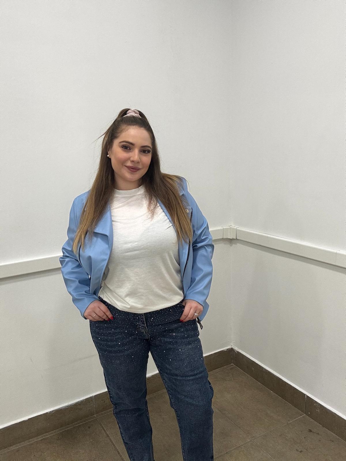 Jeans pushup gocce strass