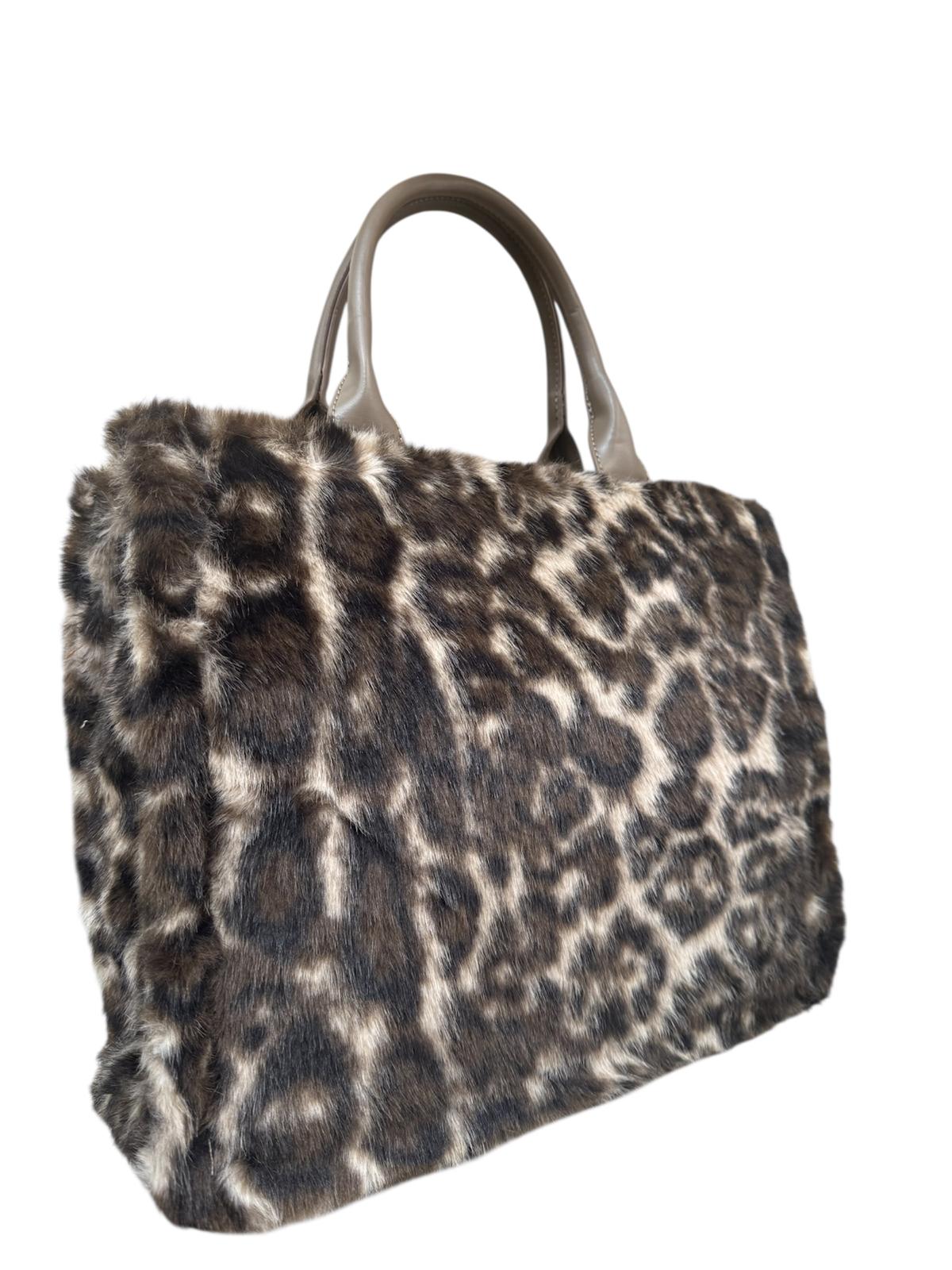 Borsa shopper maculata peluche
