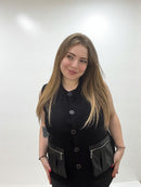 Gilet tasca in ecopelle