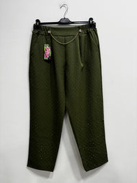 Pantalone strass dettaglio catenella