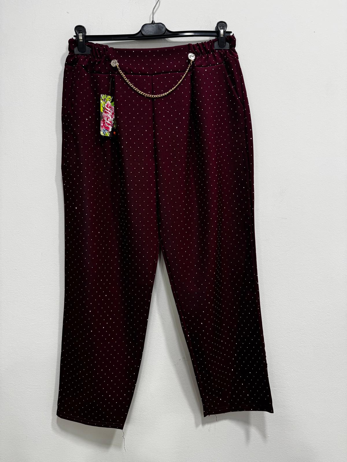 Pantalone strass dettaglio catenella