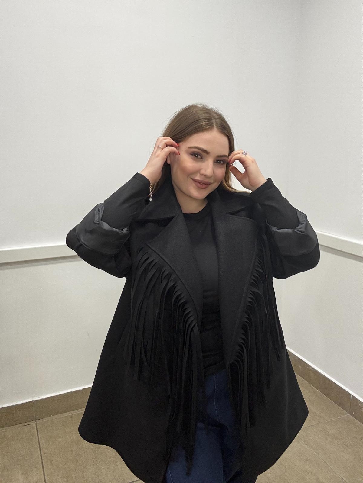 Cappotto frange foderato