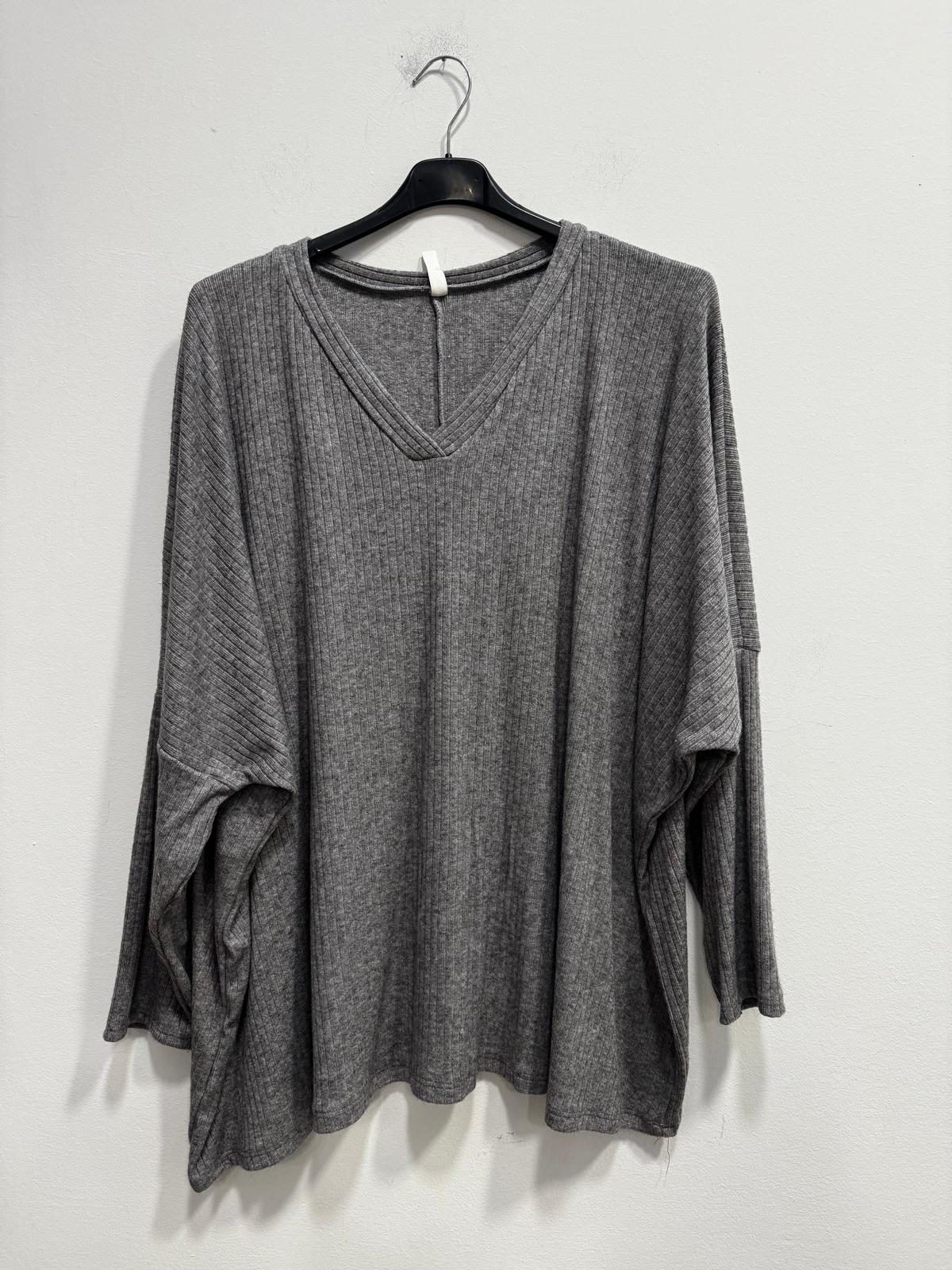 Blusa scollo V a coste