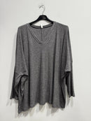 Blusa scollo V a coste