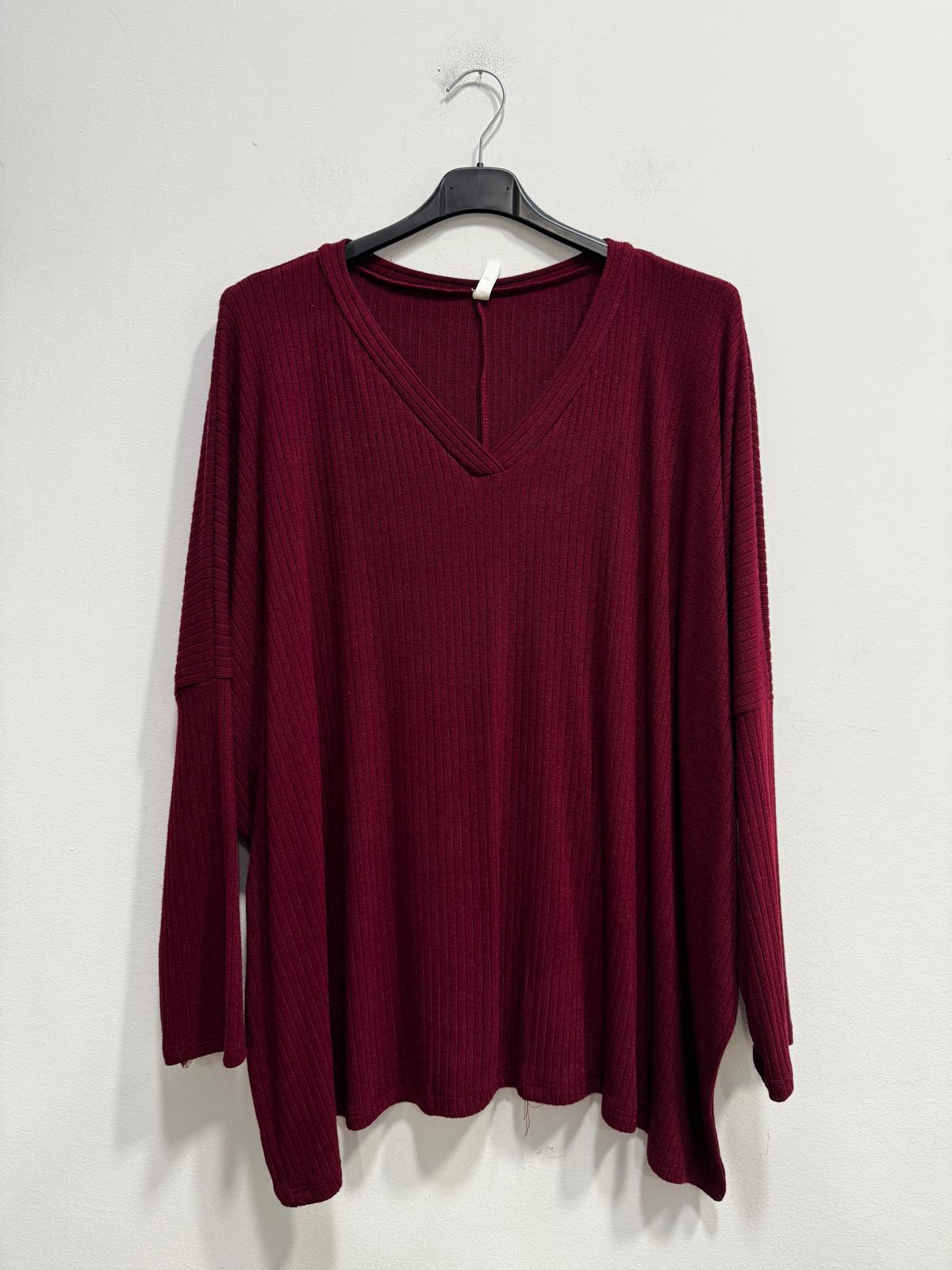 Blusa scollo V a coste