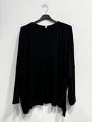 Blusa scollo V a coste