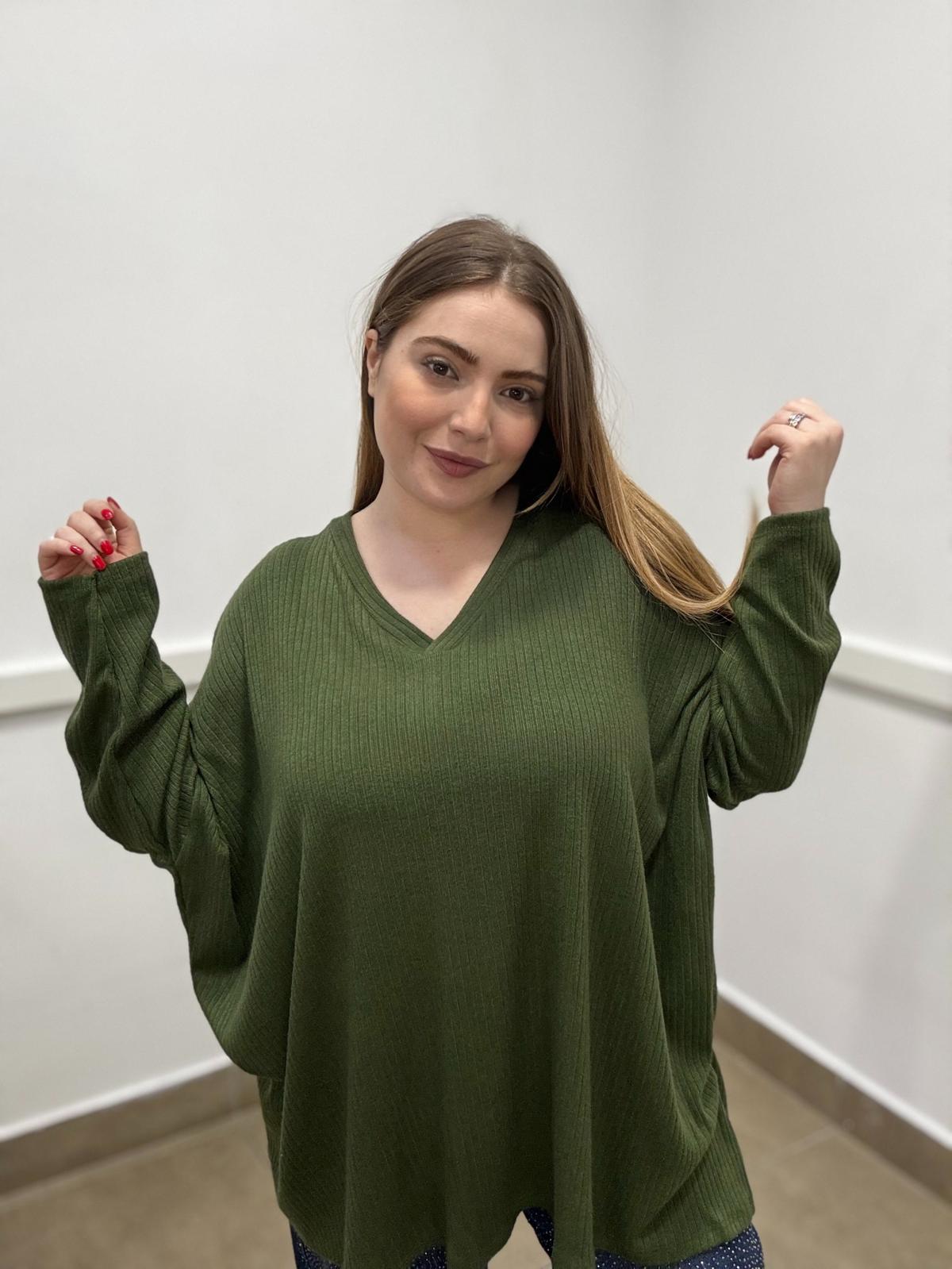 Blusa scollo V a coste