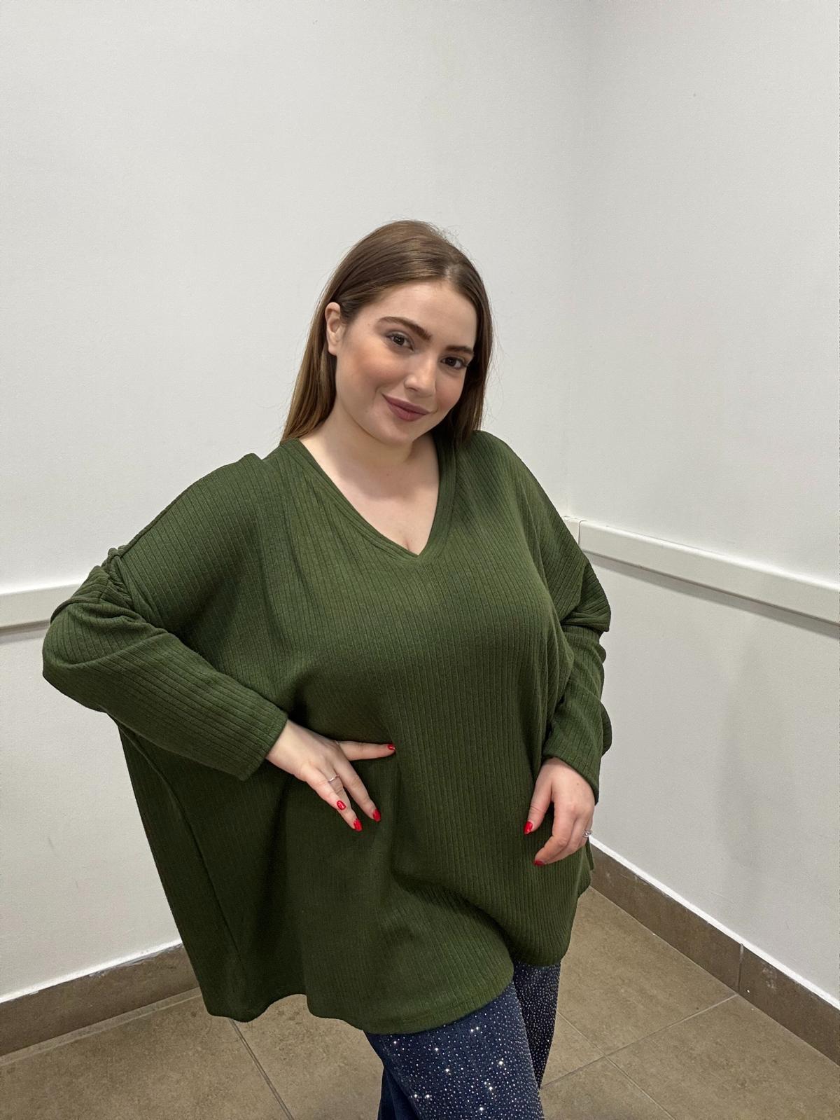 Blusa scollo V a coste