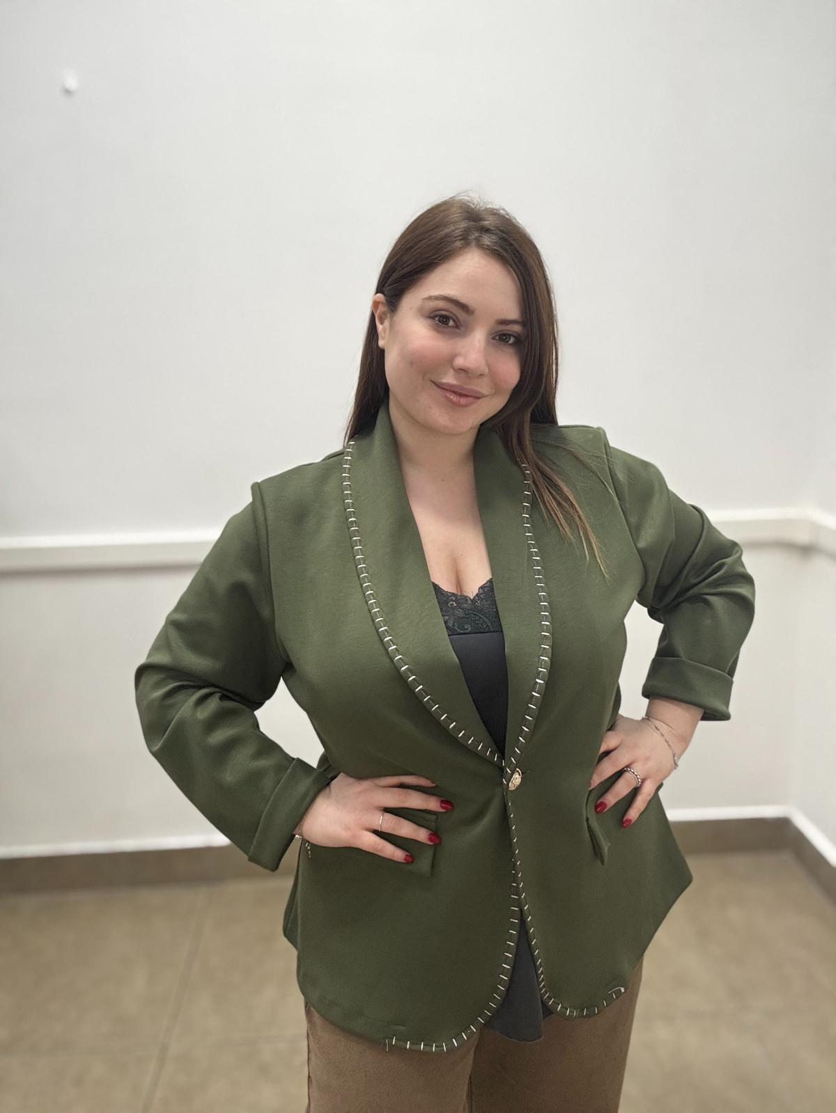 Giacca soft ricamata