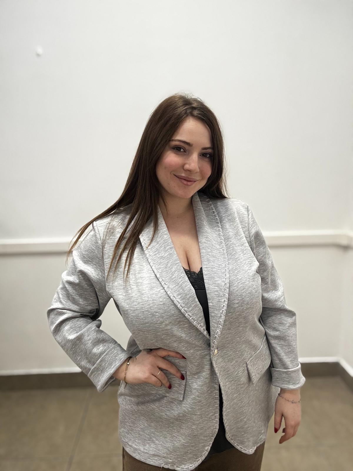 Giacca soft ricamata