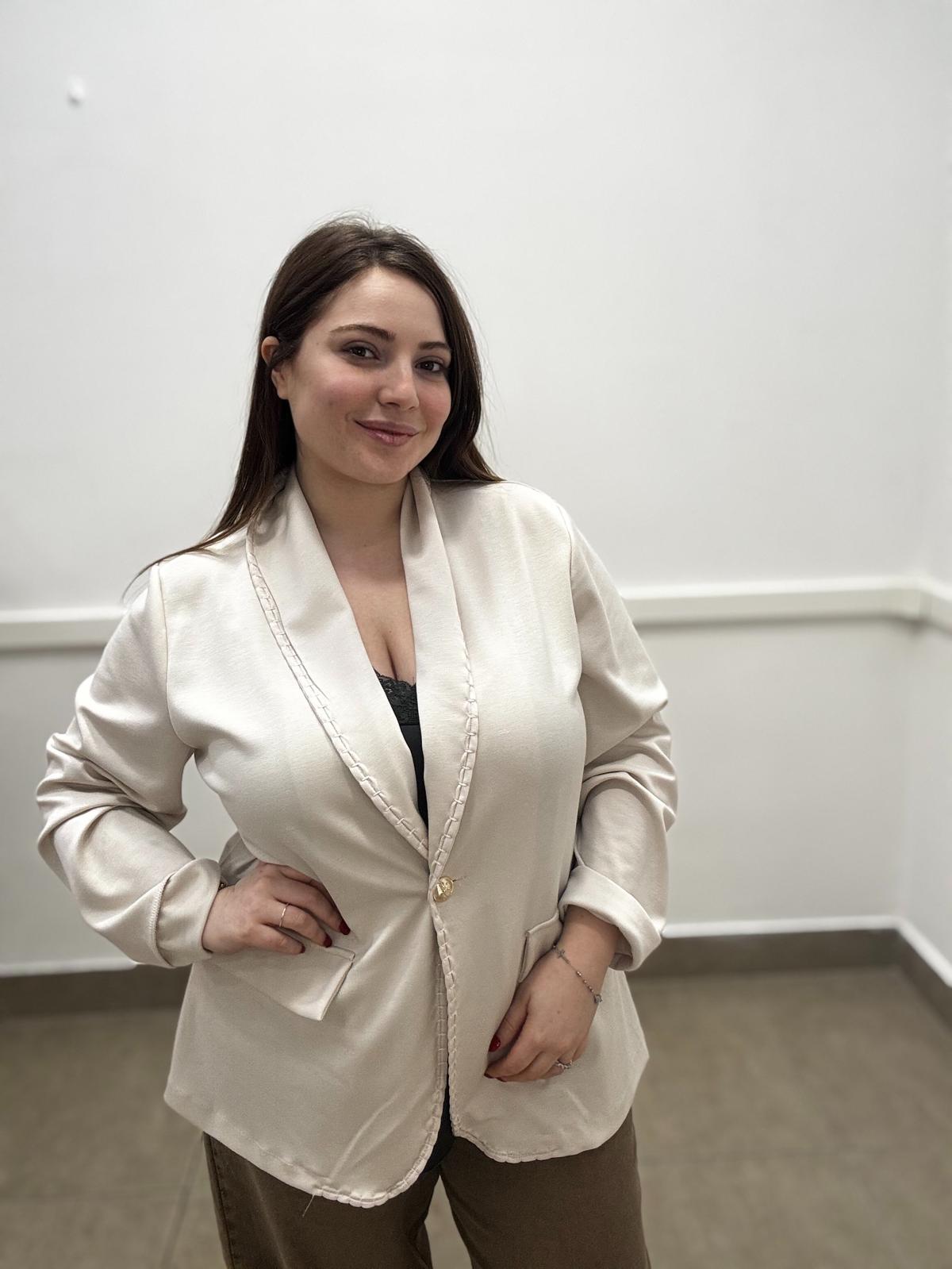 Giacca soft ricamata