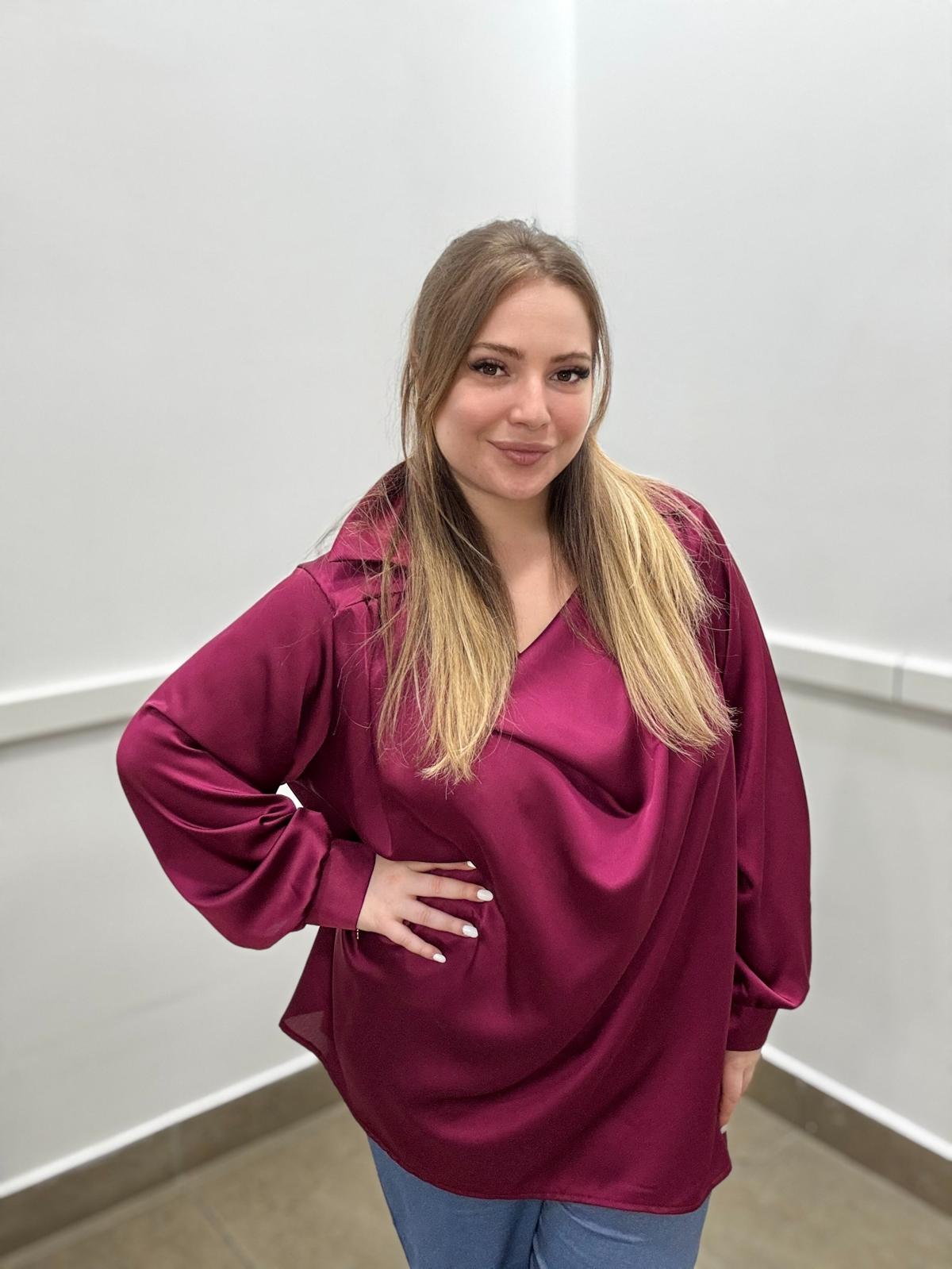Blusa raso collo sciallato