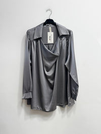 Blusa raso collo sciallato
