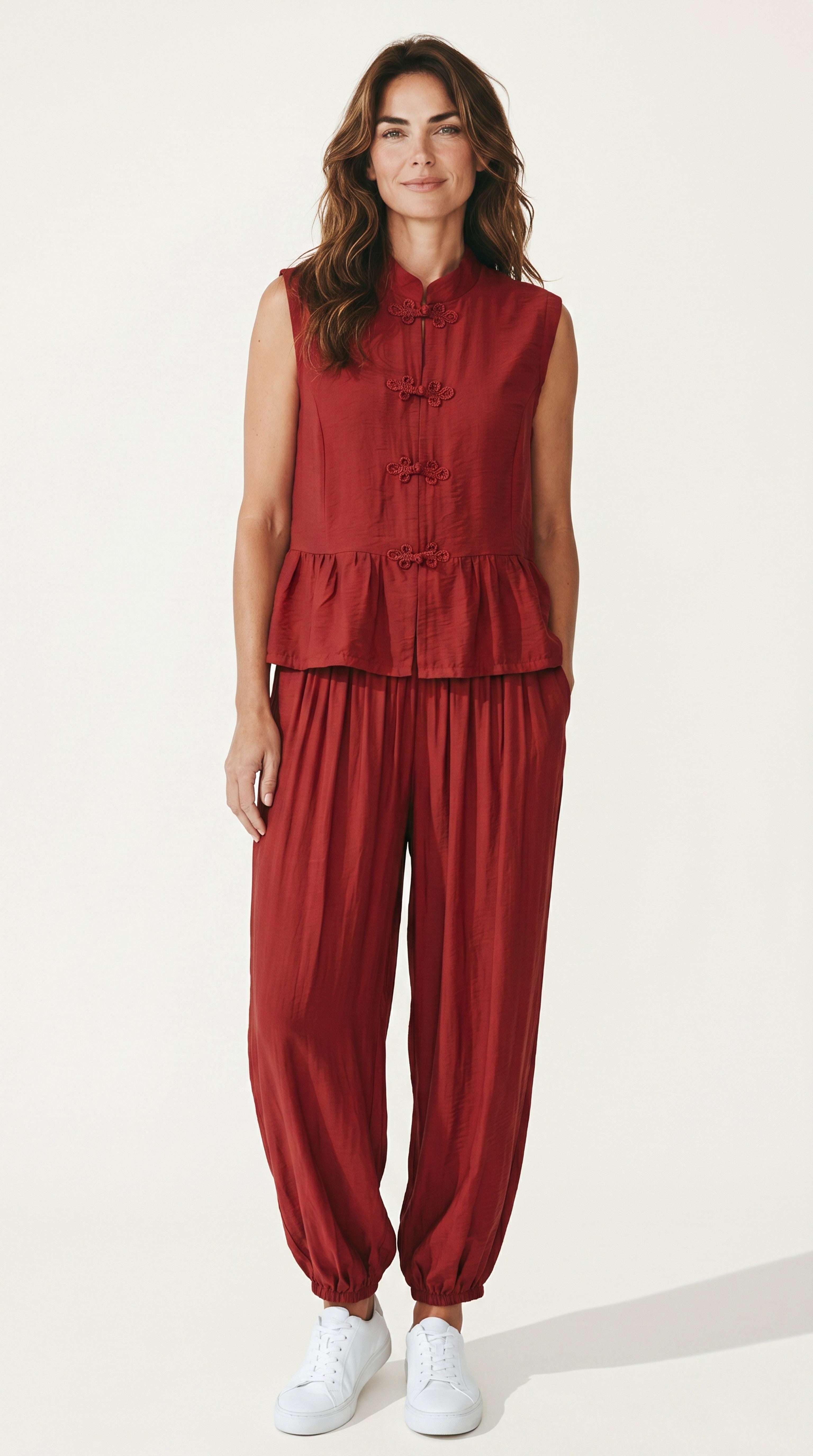 Coordinato Blusa con Alamari e Pantalone Morbido