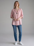 Camicia Over in 100% Puro Lino con Maxi Bottone